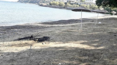 Belediye Plajında Şemsiyeleri Yaktılar