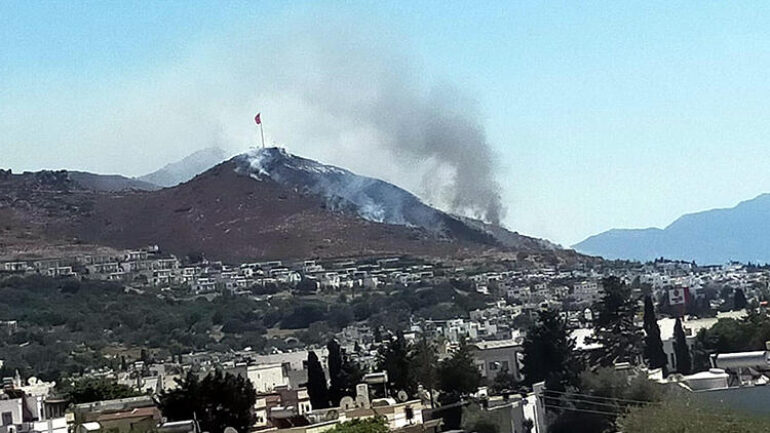 Turgutreis Bayrak Tepe’de Yangın